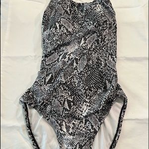 Snake print full coverage one piece swimsuit!